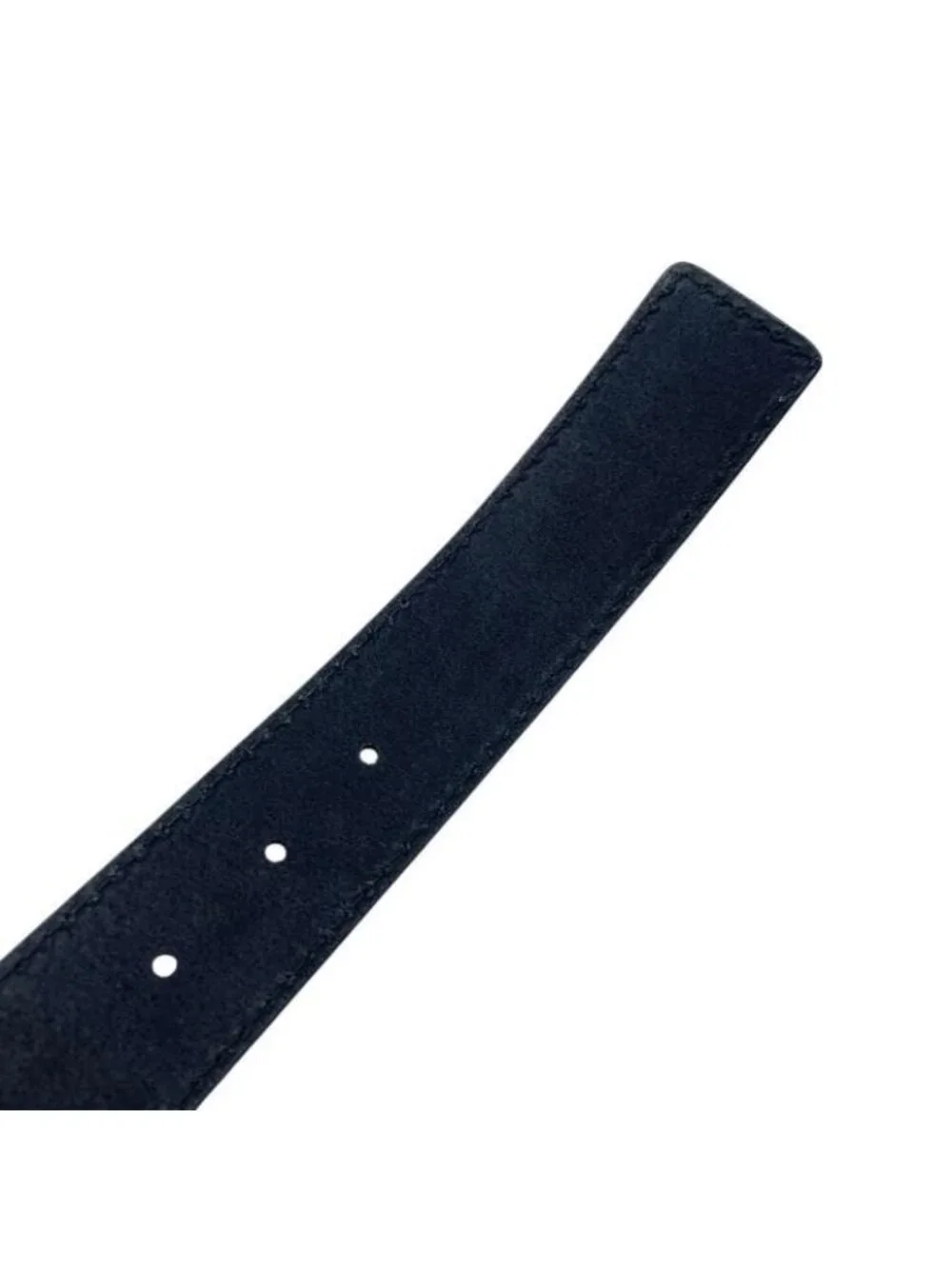 Gucci Belt Crest Plate Black Leather Silver 85